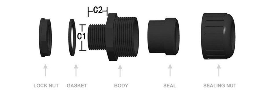 Watertight Corrugated Tubing Fittings